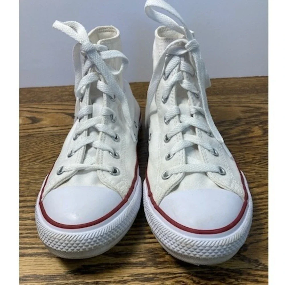 Converse Chuck Taylor All Star High Top White Canvas Youth Sneakers Size 3 3J253
